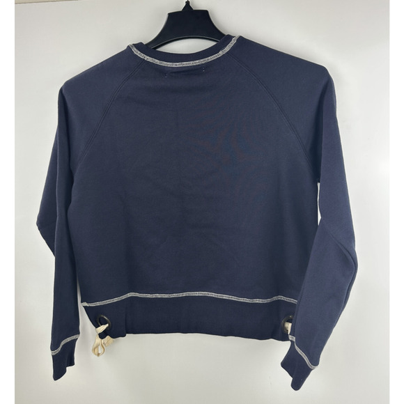 NWT Mersea Frenchie Tie Side Sweatshirt Crewneck Navy Blue Mer Sea Top Size XS - Picture 7 of 13